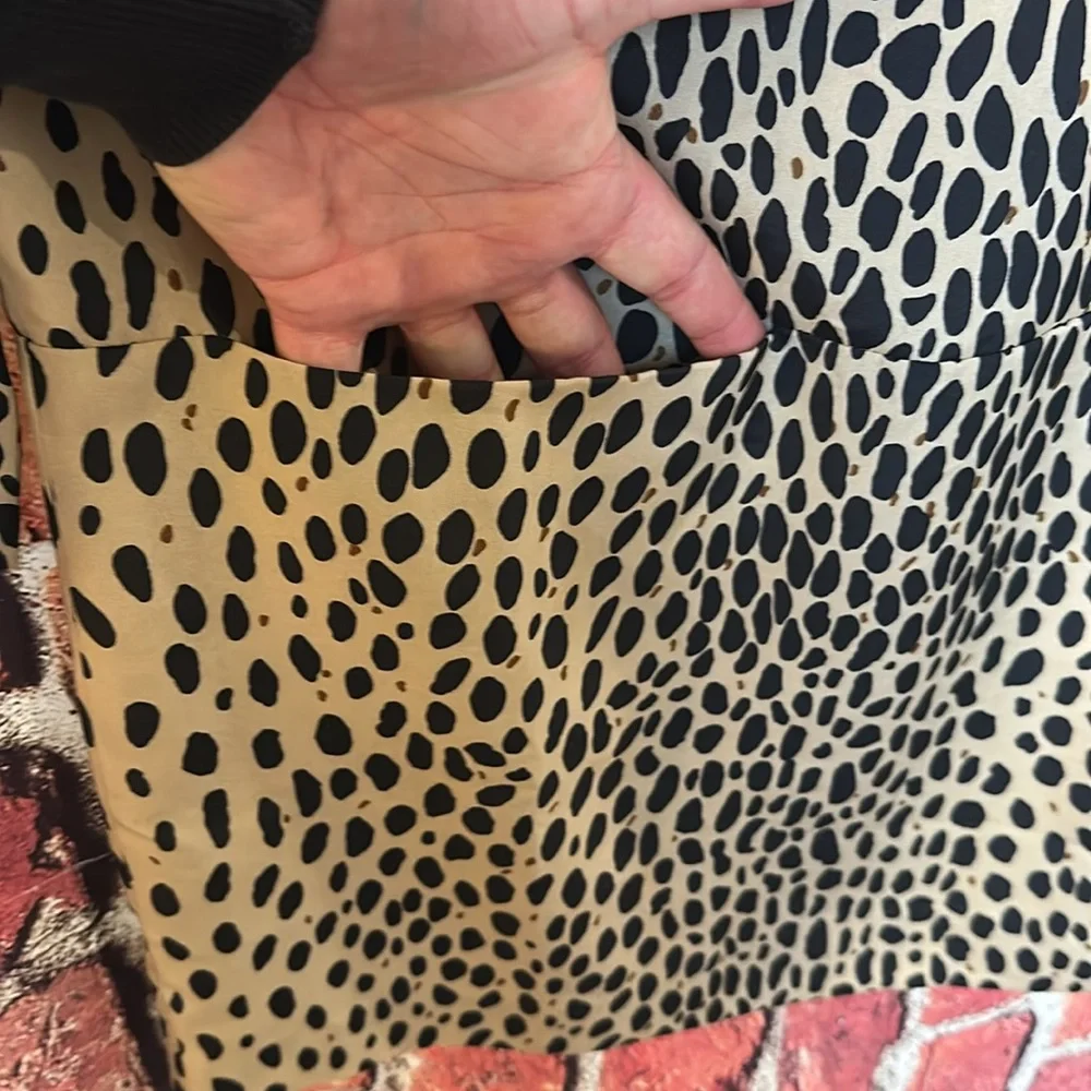 J.CREW Jules Dress in Wildcat Leopard Animal Print Tan Shift Style Size 2